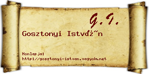 Gosztonyi István névjegykártya